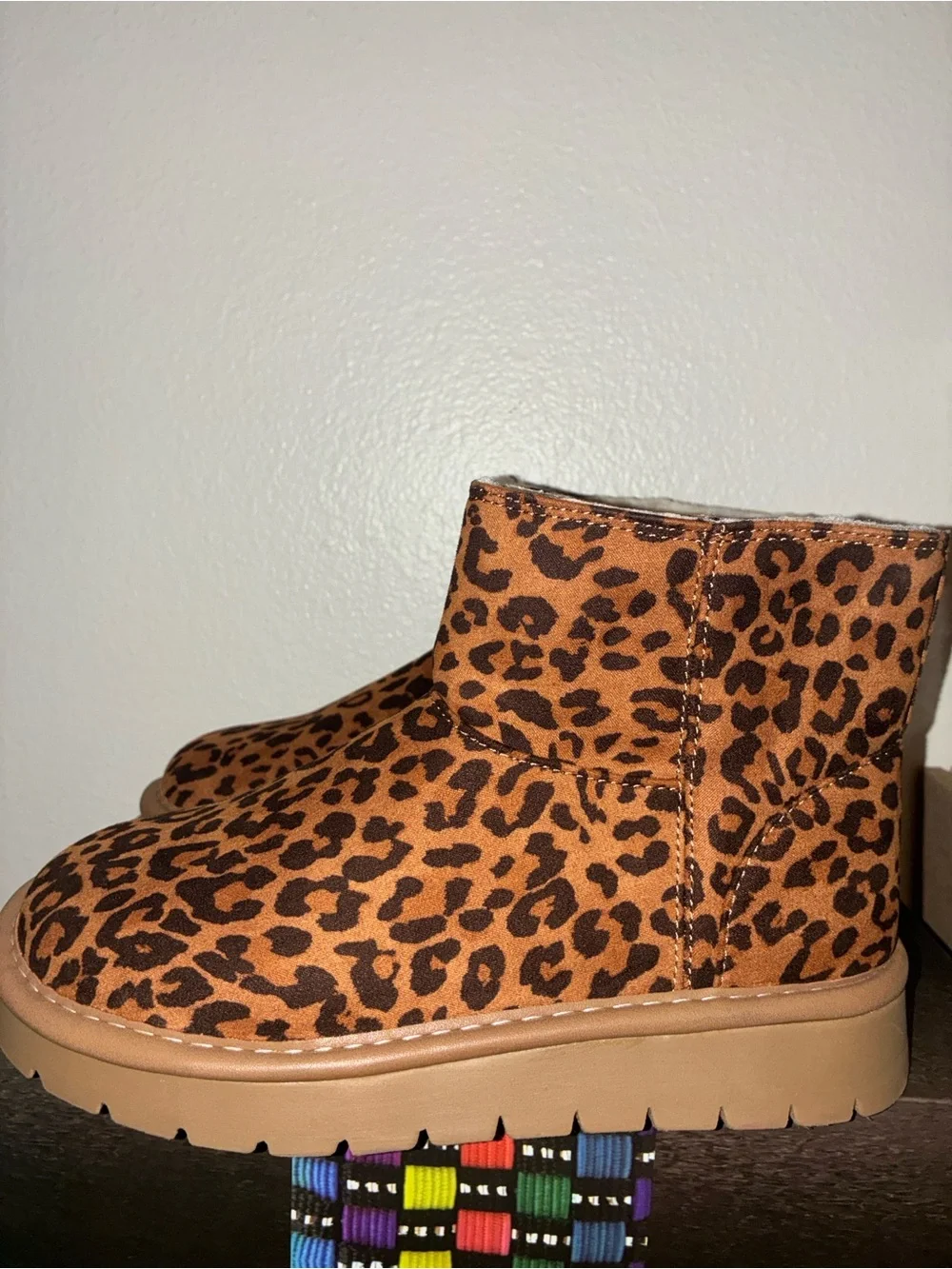 Girls' Honor Faux Suede Style Boots - Cat & Jack Leopard print Brown Size 13